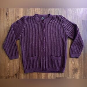 NWT Alpacawear 100% Alpaca Women’s Plum Knit Button-Front Sweater Cardigan